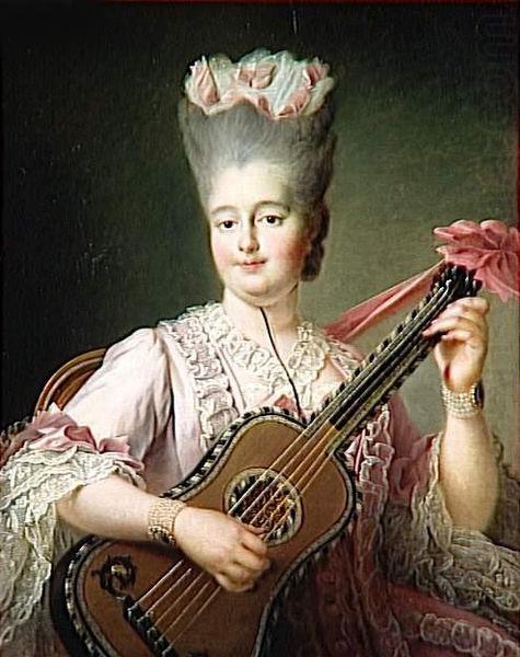Francois-Hubert Drouais Madame Clotilde playing the guitar china oil painting image